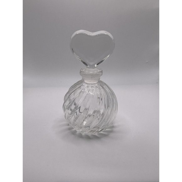 Teleflora Other - Vintage Teleflora Crystal Glass Perfume Bottle Heart-Shaped Stopper 5 1/2" Japan